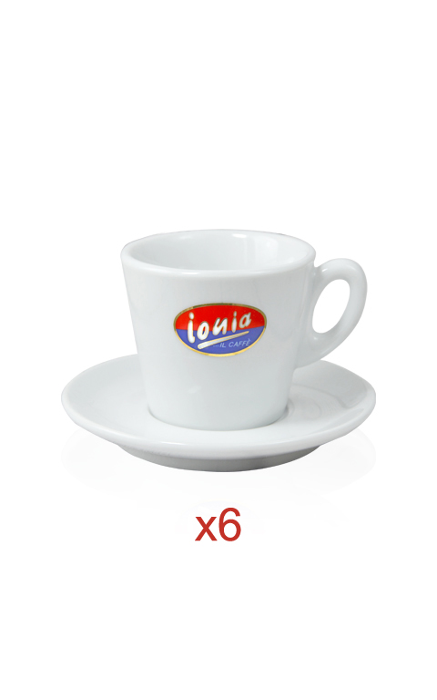 tazze con piattino cappuccino conik set da 6